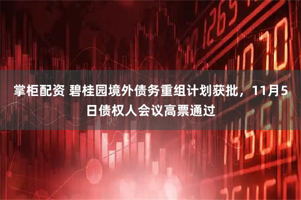 掌柜配资 碧桂园境外债务重组计划获批，11月5日债权人会议高票通过