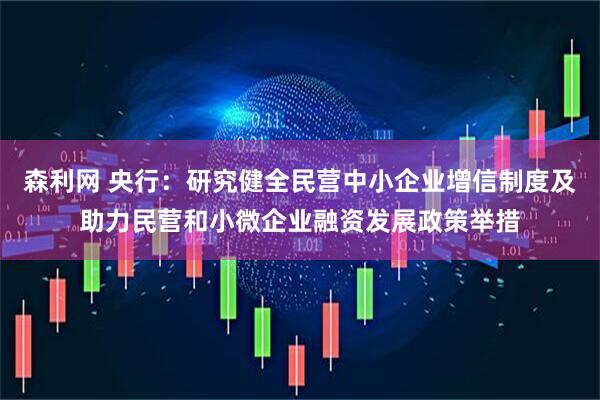 森利网 央行:研究健全民营中小企业增信制度及助力民营和小微企业融资发展政策举措